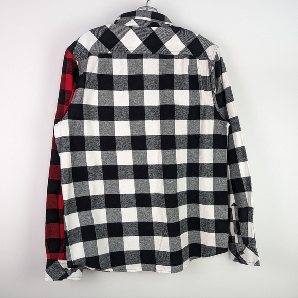 Revamped Hand Made Mixed Plaid Button Down Shirt - Picture 5 of 5